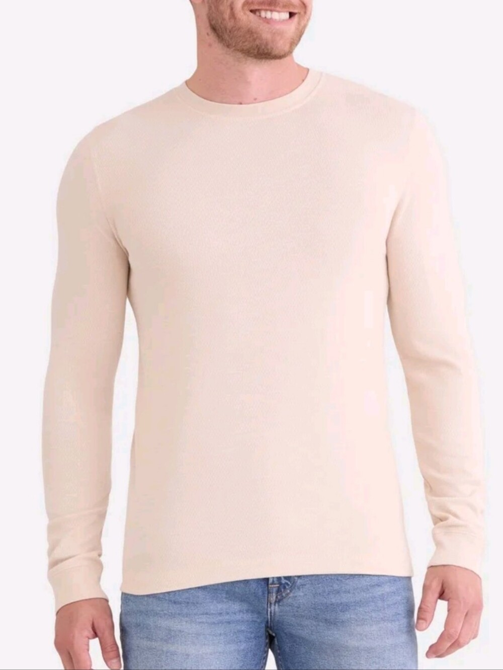 George Men's Size XL Slub Texture Thermal Shirt Long Sleeves NWT Sandy Beach